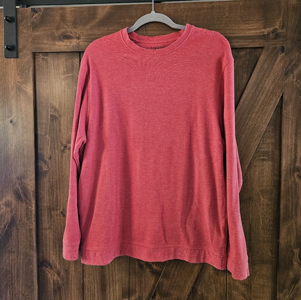Mizzen+Main Fairway Crewneck Red Men's Large Pullover Cotton Blend